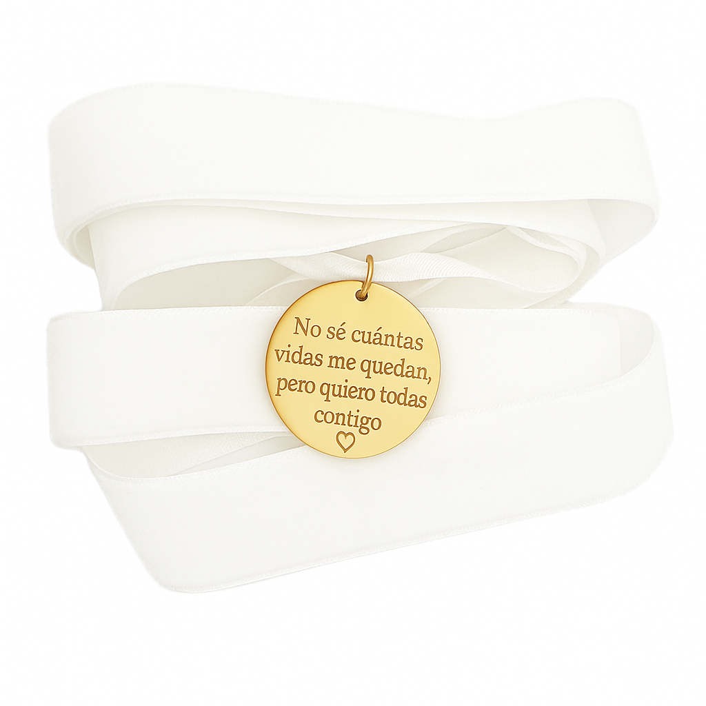 Medalla Novia Gold Blanco